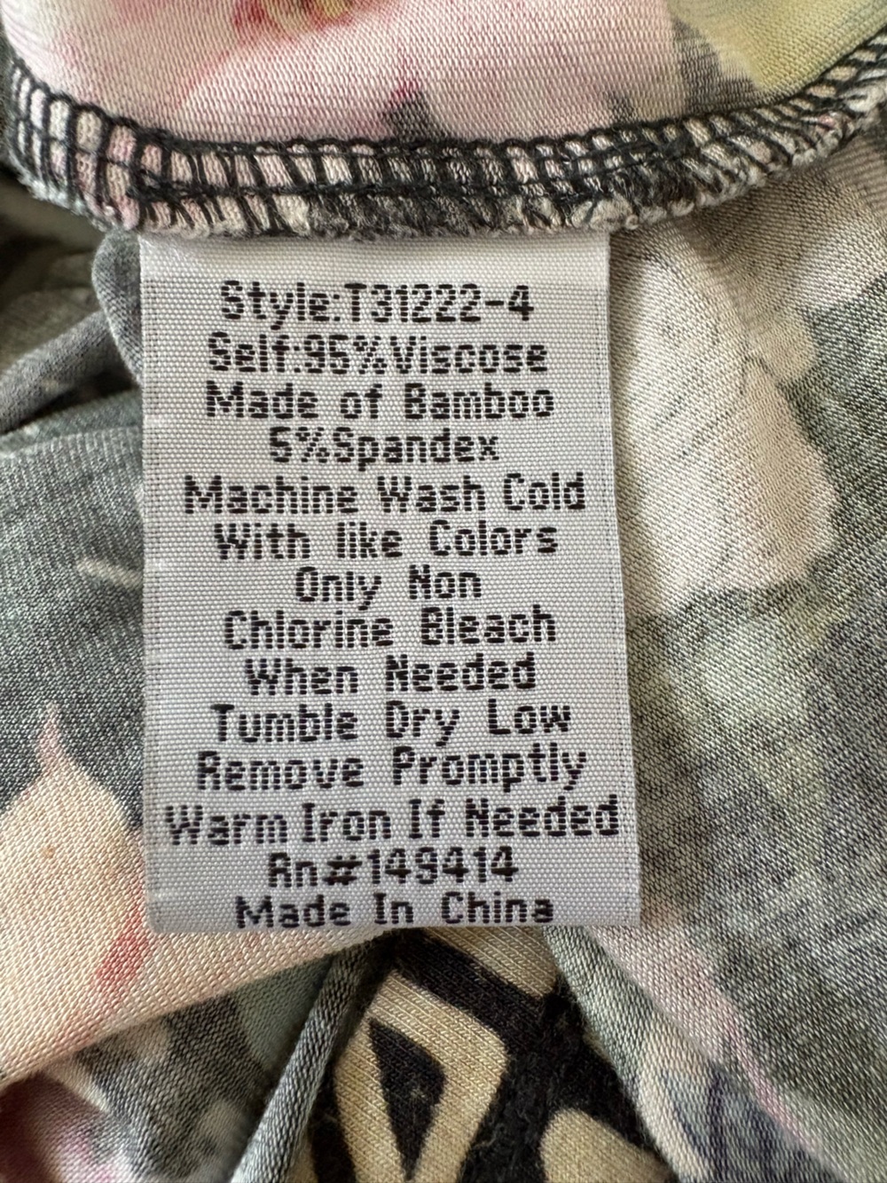 Johnny Was Patterned V-Neck Women's Dress - Black with Pink & Teal Accents M - Picture 6 of 6